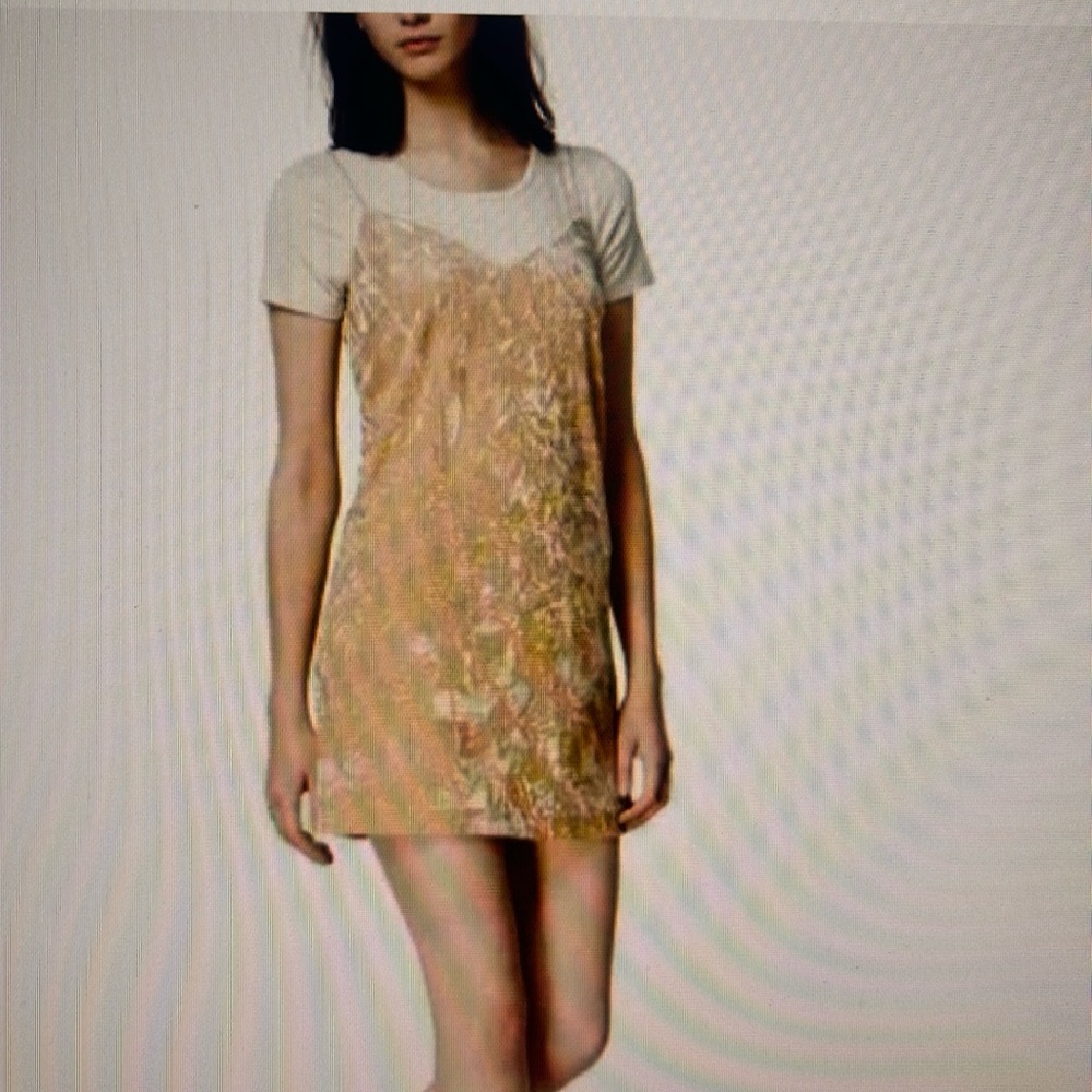 NWT Kenzie Crushed Velvet Slip Dress with Tee.   Size Large.